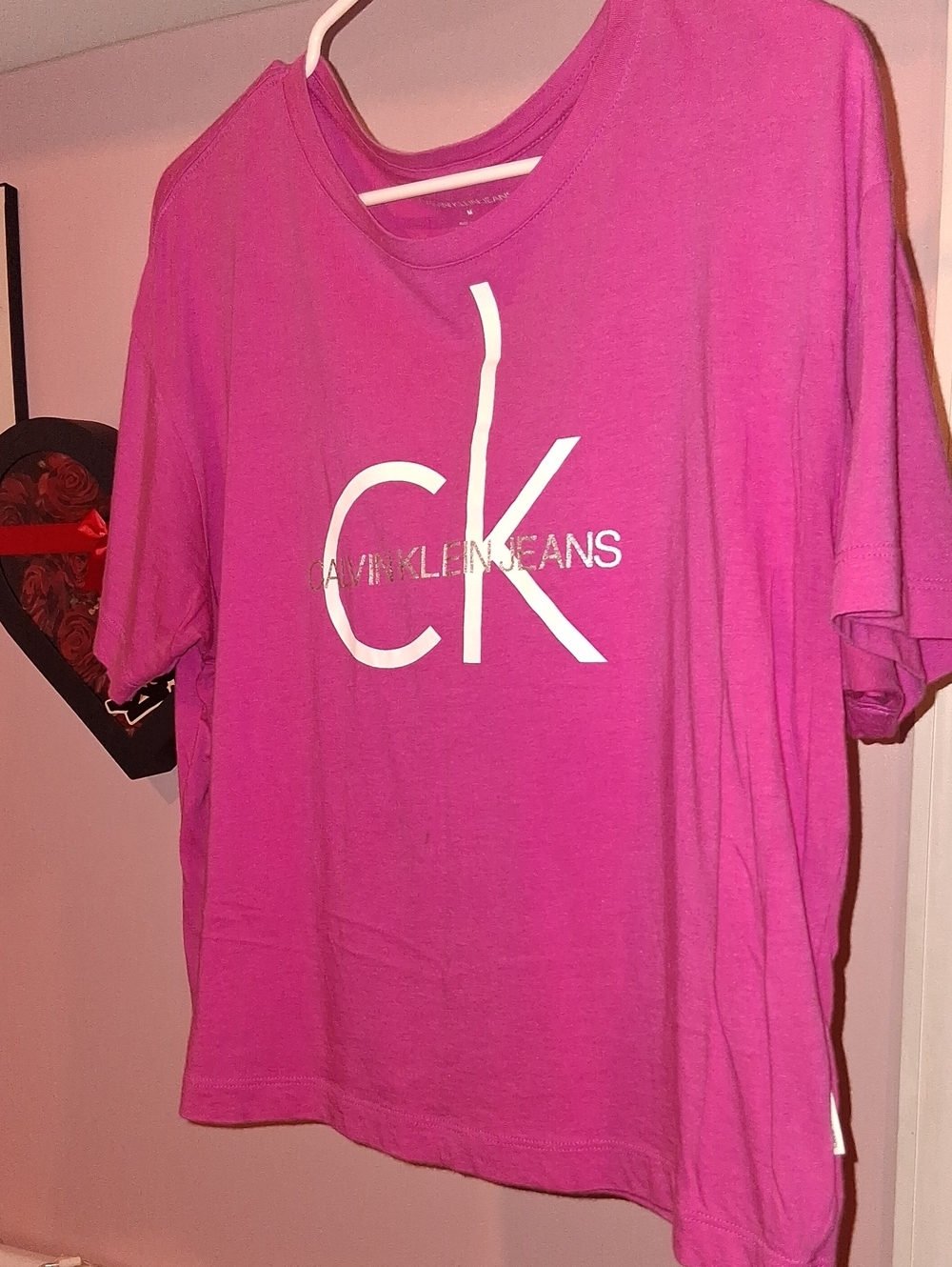 Calvin Klein Jeans Hot Pink Short Sleeve Logo Tee